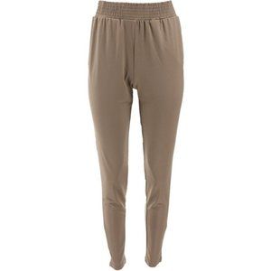 NWT H BY HALSTON JET SET JERSEY ANKLE PANTS SMOCKED WAISTBAND EARTH‎ GREEN 6